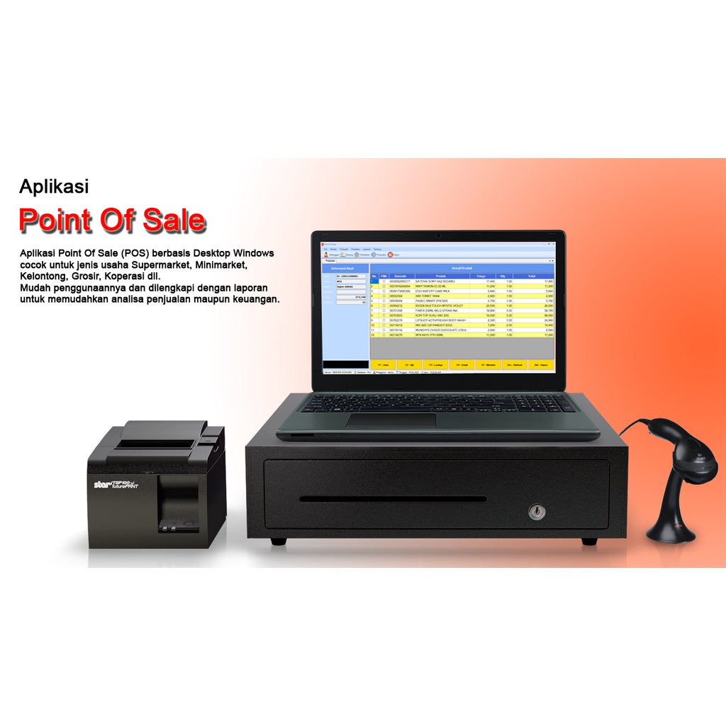 Aplikasi POS (Point Of Sale) Kasir,Minimarket,Koperasi,Grosir