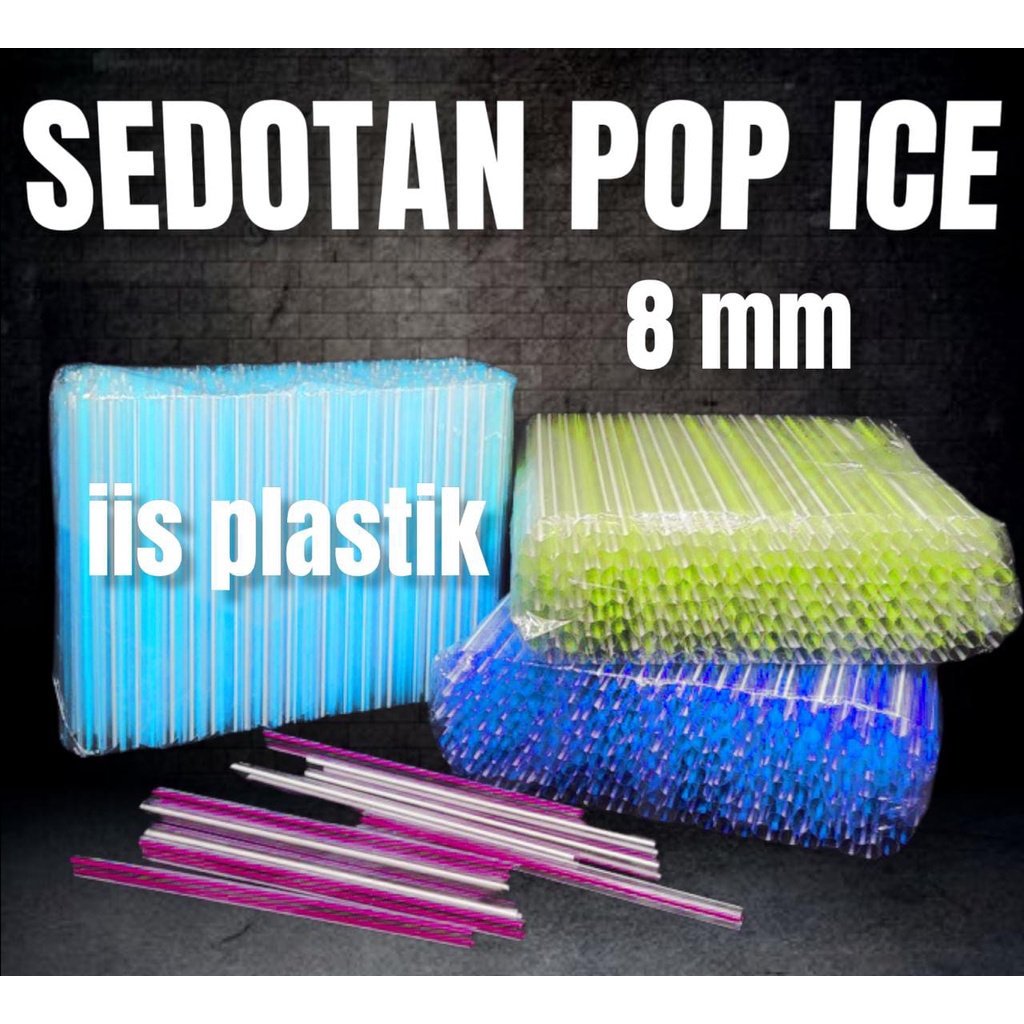 sedotan pop ice diameter lubang 6, 8, dan 12 mm