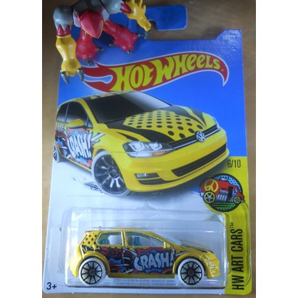 Volkswagen Golf Mk7 VW VII yellow kuning HOT WHEELS 2016 HW art cars miniature die-cast