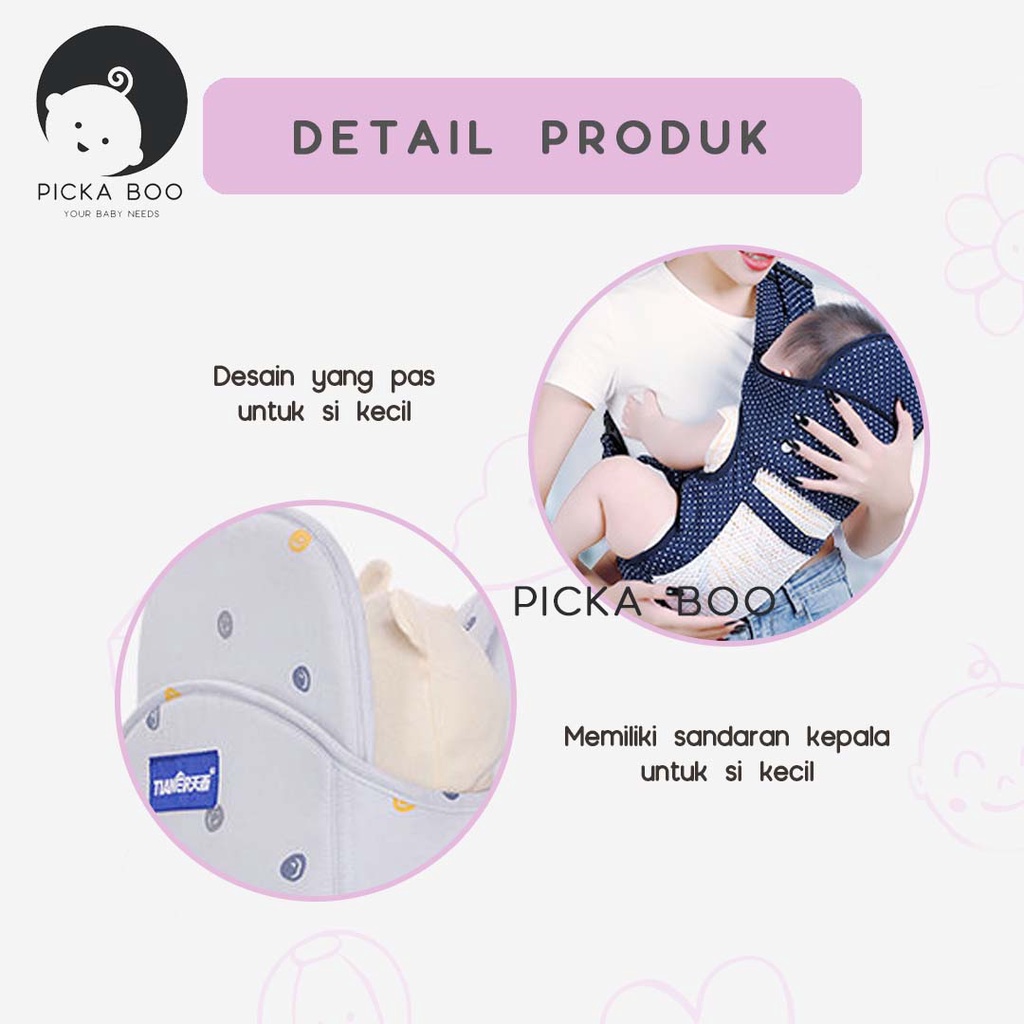 PICKA BOO Gendongan Bayi Depan  Hipseat Baby Carrier