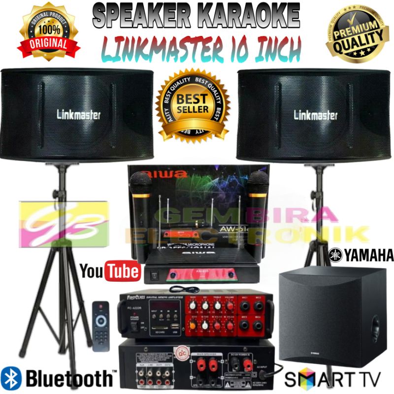 Paket Karaoke Hometheatre Speaker Linkmaster 10 inch Subwoofer Yamaha Original