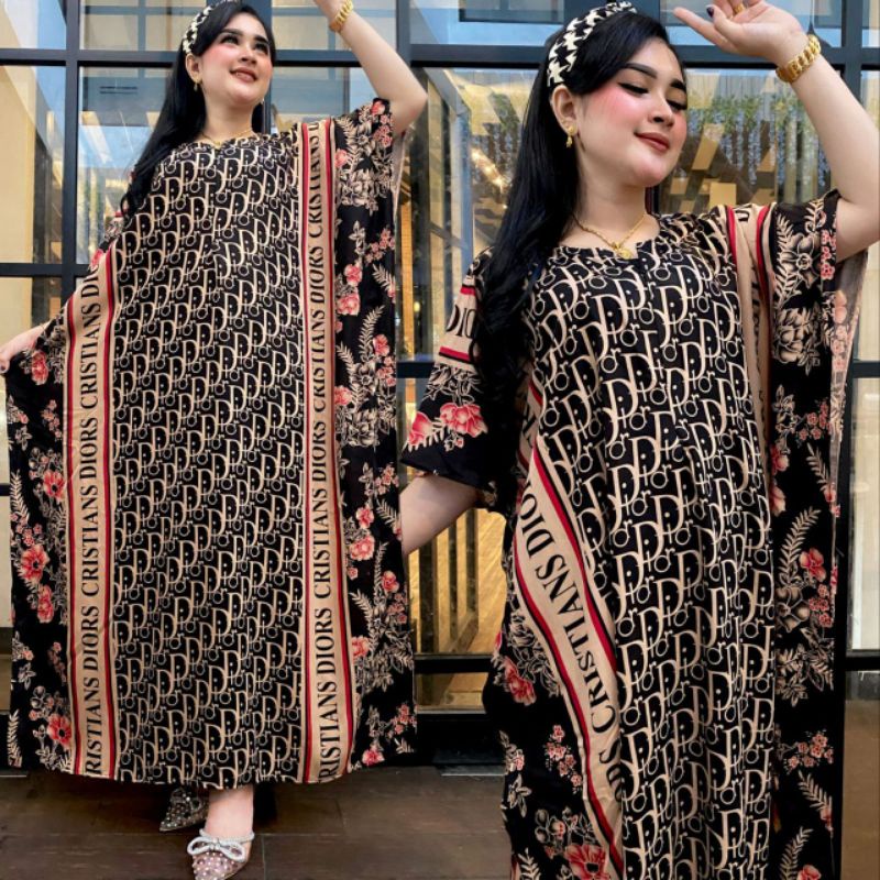 Daster jumbo lengan pendek longdres lowo bora turkey baju murah wanita kekinian