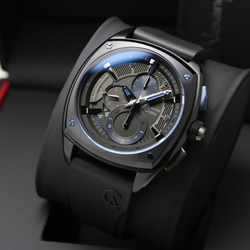 Jam Tangan Alexandre Christie AC 6591 Pria / AC6591 MC Full Black Original