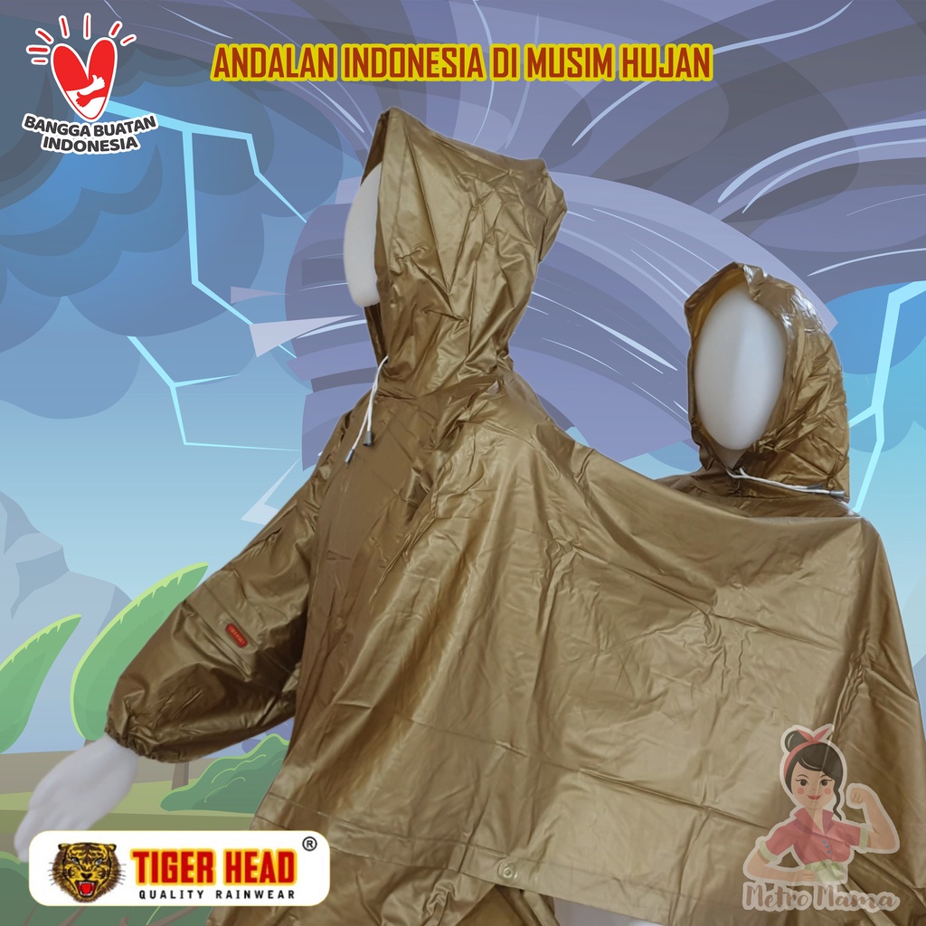 Jas Hujan Ponco Lengan Dua Kepala 2 in 1 Millenium TIGER HEAD 68227