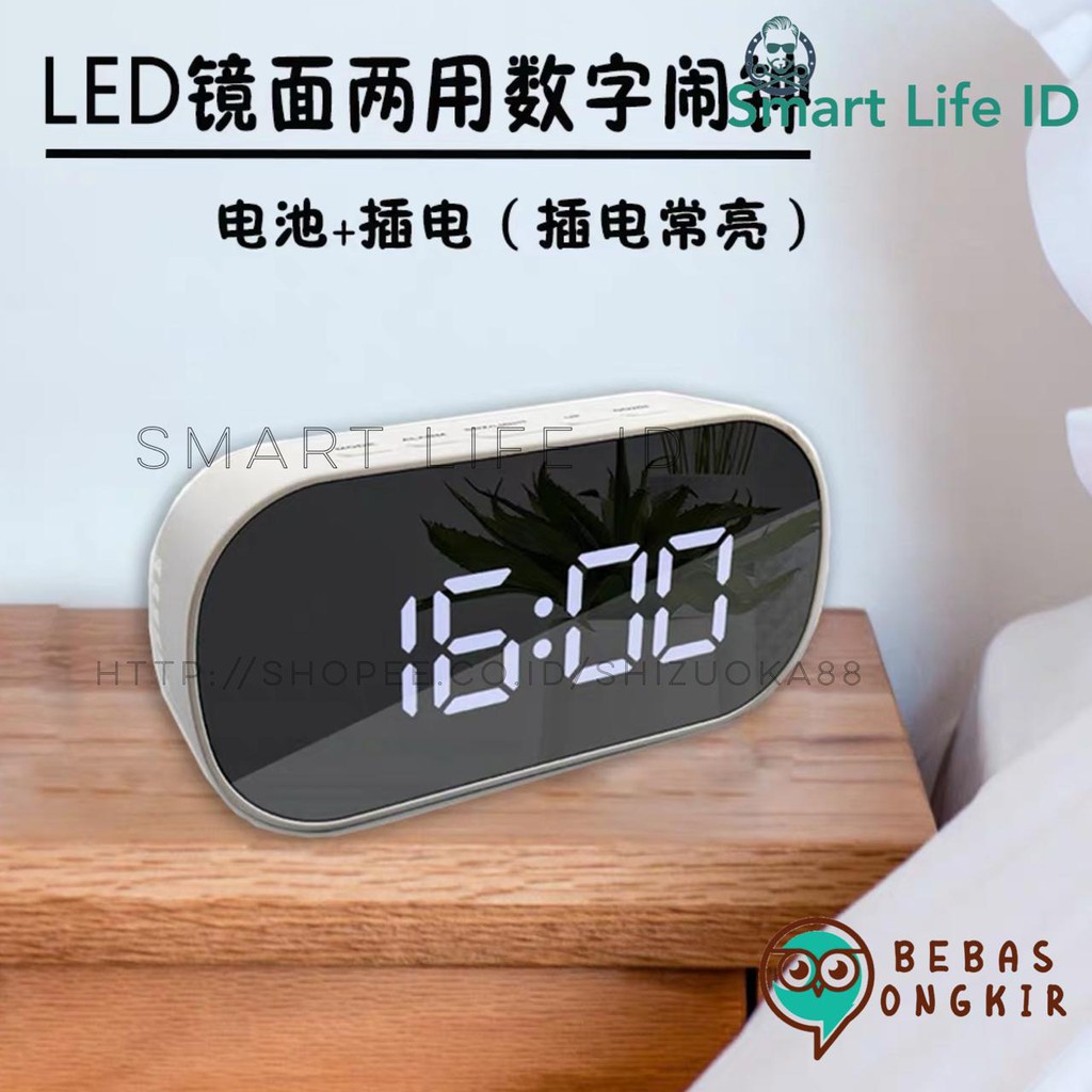 Jam Meja Digital Led Weker / Digital Alarm Clock Dekorasi Rumah Mirror 6506 DT-6506