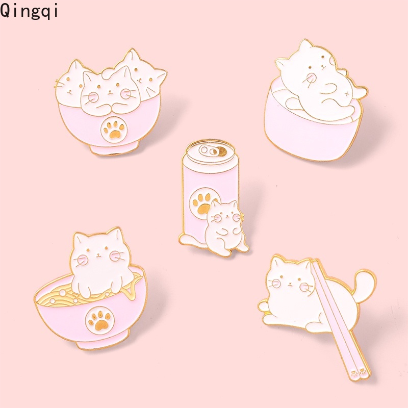 Pin Bros Lencana Enamel Bentuk Kartun Kucing Nakal Warna Pink Untuk Hadiah Anak