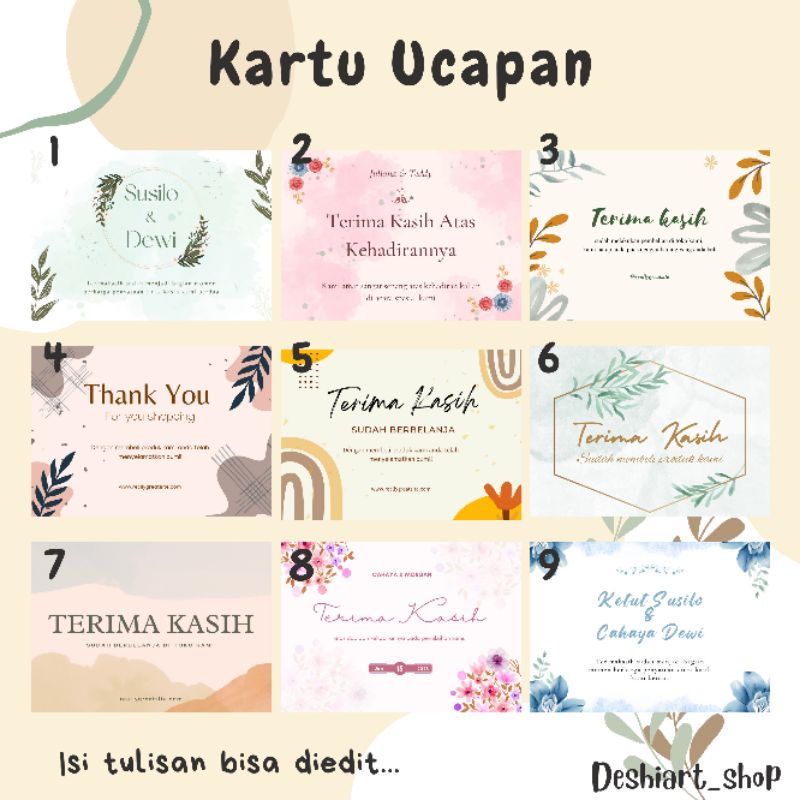 

Thank You Card / Kartu Thank You