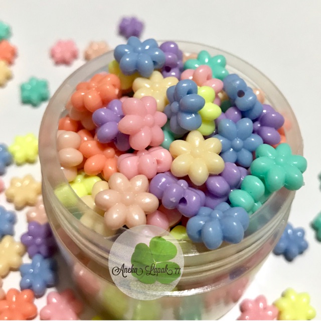 Aksesoris hiasan slime accessories bunga pastel mote motek lucu gelang kalung anak slushie slushee