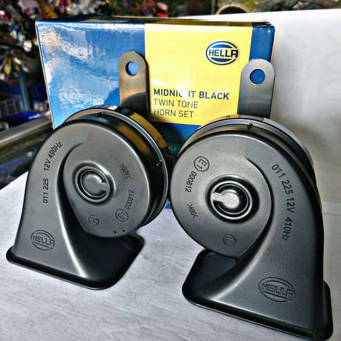 PAKET KOMPLIT Klakson Hella Midnight Black Twin Tone 12v + Kabel Relay Set MX relay bosch Original Termurah Terlaris