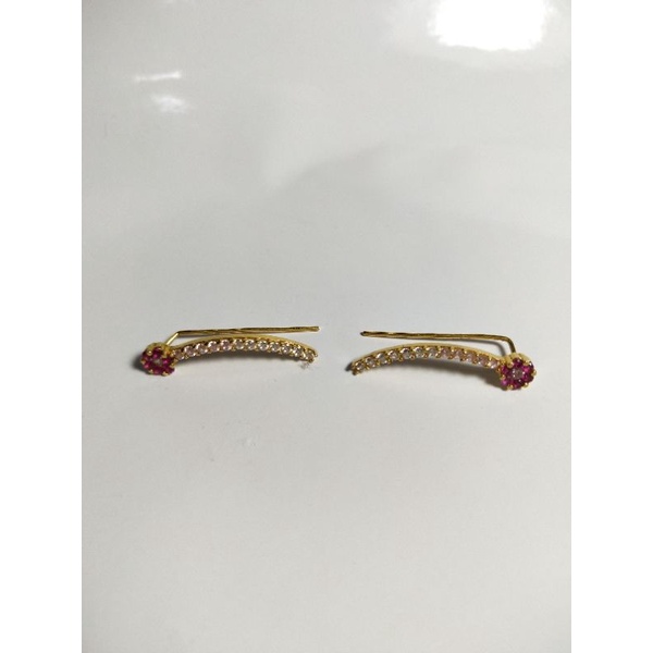 anting jepit asli emas 875