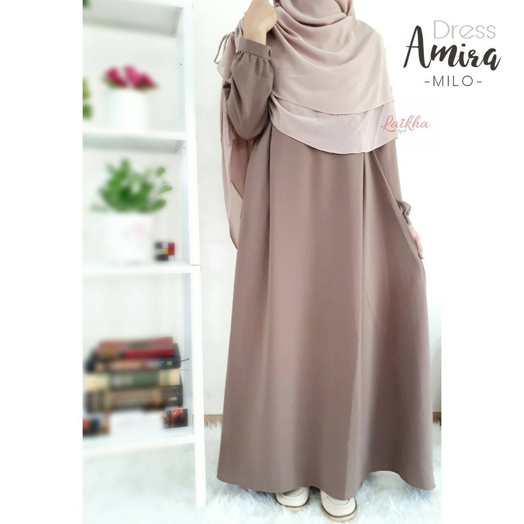 Gamis Coklat Susu Polos - Hijab Casual