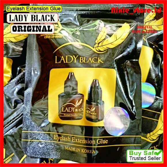 Lem Bulu Mata Tanam Eyelash Extension Glue LADY BLACK 5 ml SEALED Original HOLOGRAM Made in Korea