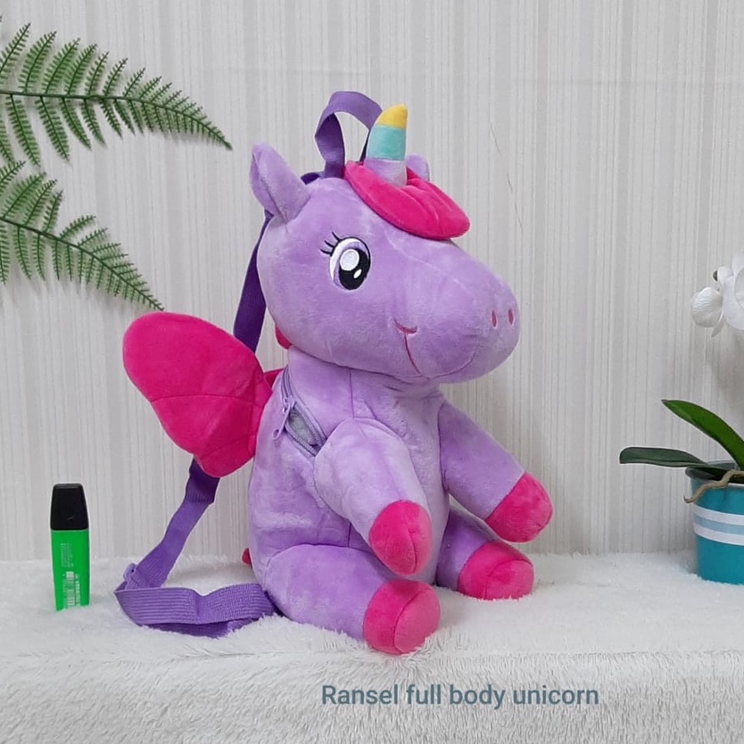 Toysopedia Tas Boneka Lotso Unicorn/Backpack Lucu/Ransel Unicorn/Ransel Fullbody Unicorn/tas kuda pony