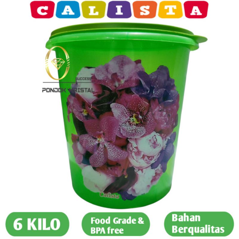 Calista Premiun Toples Kerupuk 6 Kilo Seal ware / Toples Plastik / Tempat Kerupuk Kemplang