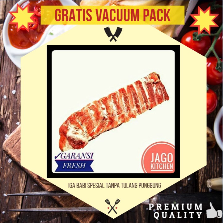 

IGA BABI SPESIAL TANPA TULANG PUNGGUNG - PORK RIBS 1KG
