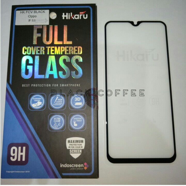 Tempered glass full oppo F11 biasa screen guard Hikaru FCV