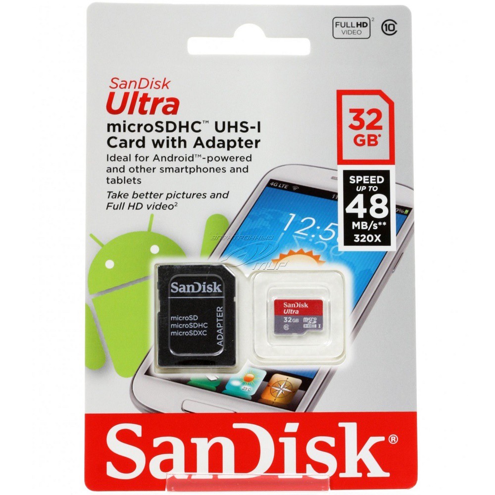 TBI Full HD Ultra Memory Card Micro With / Without Adapter 64 GB SDHC MMC SanDisk