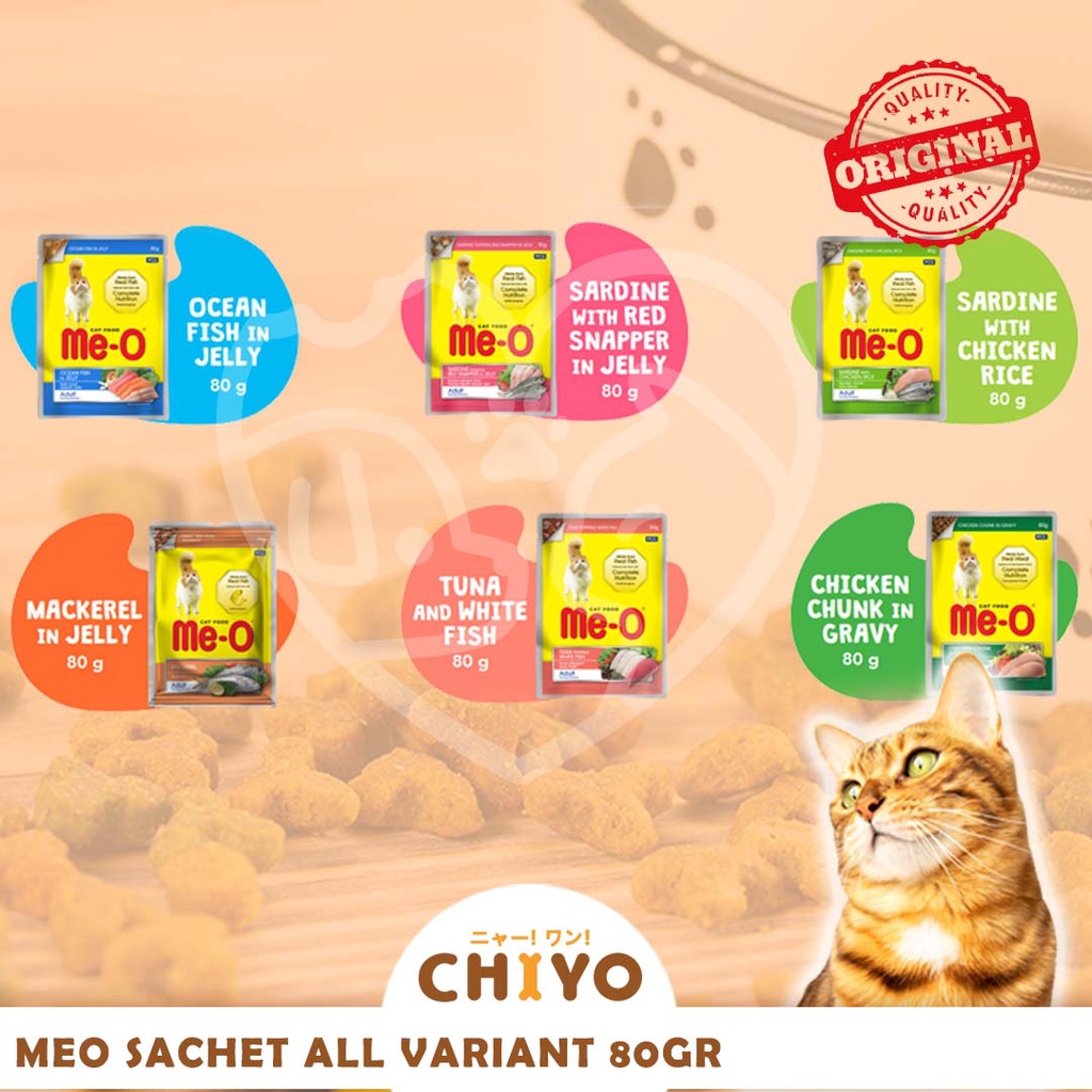 MAKANAN KUCING MEO POUCH WET FOOD 80 GR KITTEN / ADULT [ CAT FOOD ]