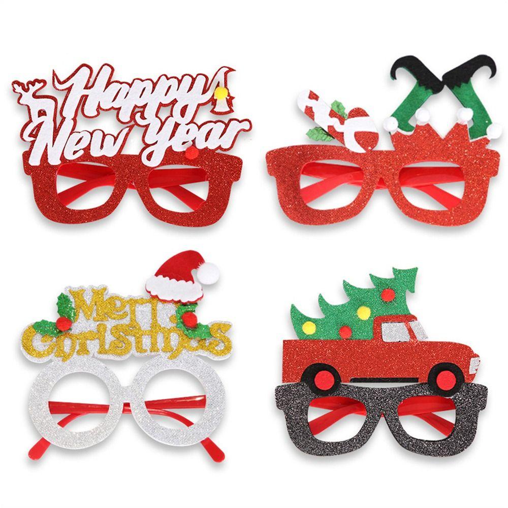 Top Kacamata Natal Cosplay Costume Eyeglasses Party Glasses Dekorasi Liburan Menyenangkan Hadiah Natal Aksesoris Natal Untuk Anak-Anak