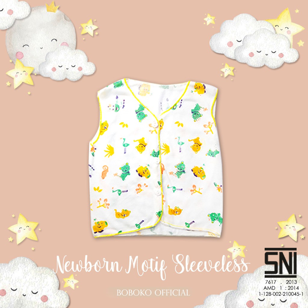 BOBOKO SETELAN Baju DK Bayi Tanpa lengan Newborn random motif