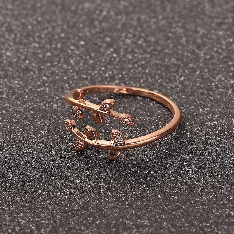 CN09 Cincin Daun lilit warna gold emas silver rosegold wanita korean