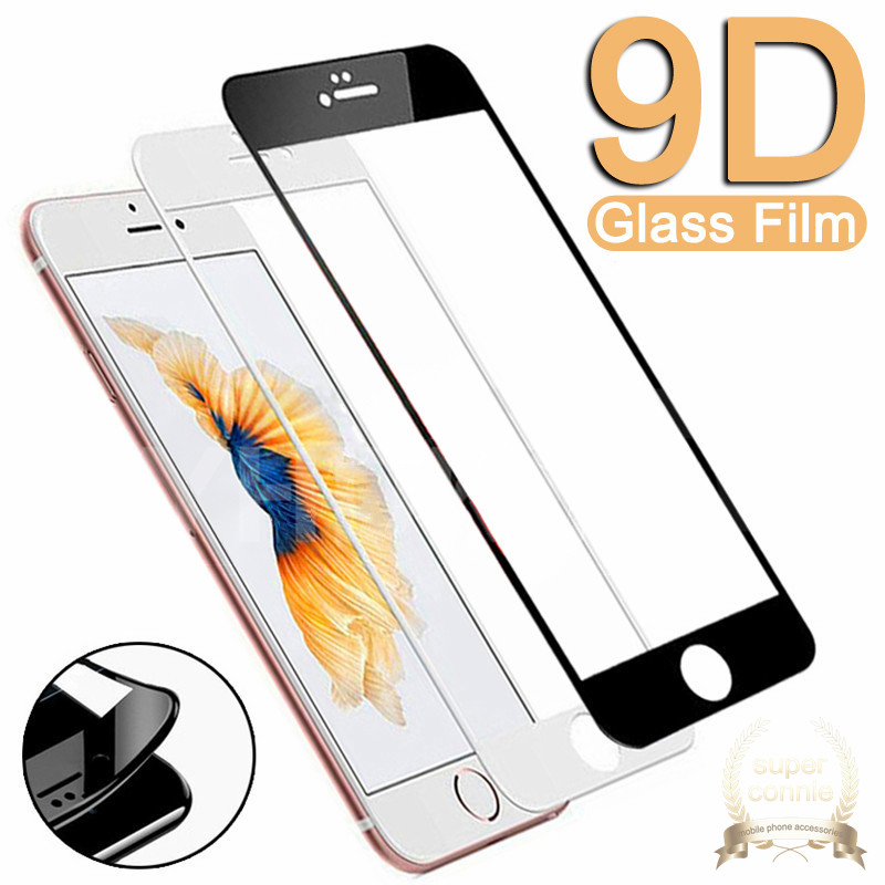 IPHONE Pelindung Layar Tempered Glass 9D Untuk Iphone7 8 14 Plus X XR 6S 7 6 8 Plus 11 13 12 14 Pro Max XS Max SE 2020 Full Cover Glass 9H