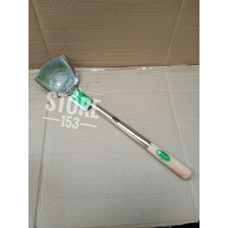 sodet stainless nasi goreng gagang kayu/irus stainless diameter 40cm