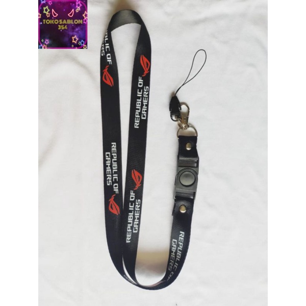 

Gantungan kunci ROG tali lanyard produk produc asus REPUBLIC OF GAME gantungan leher id card name tag REAL PIC