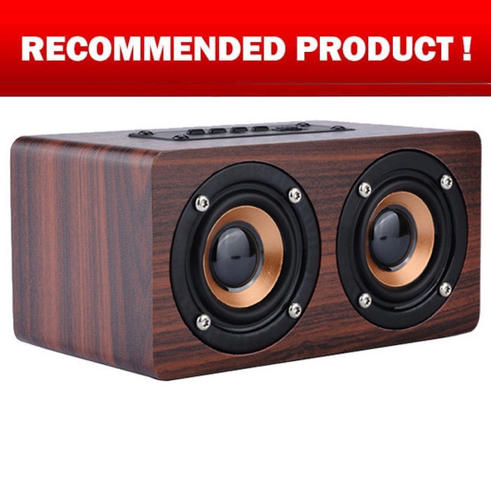 Speaker Aktif Mini Bluetooth Stereo Subwoofer - Merah Kayu