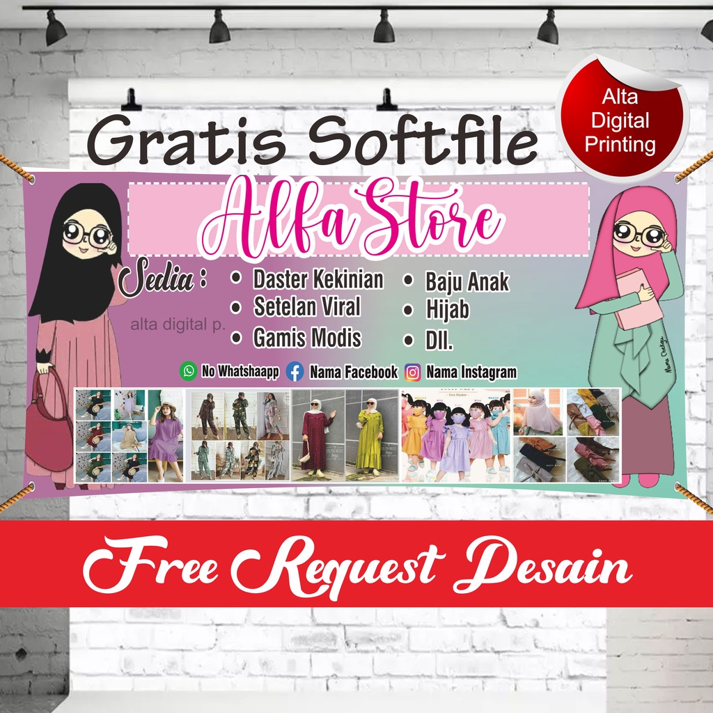 (FREE DESIGN) BANNER OLSHOP, TOKO, WARUNG, WEDDING, BANNER EVENT, BACKDROP, ONLINE SHOP BANNER SPAND
