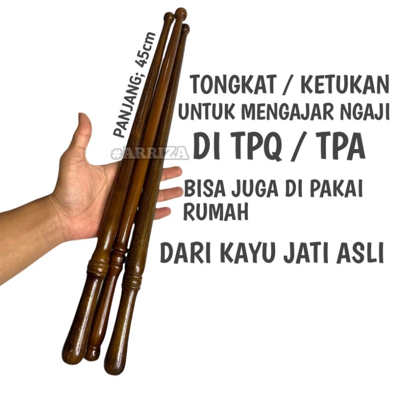 Tongkat / Stick / Ketukan Untuk Mengajar Ngaji Dari Kayu Jati Asli