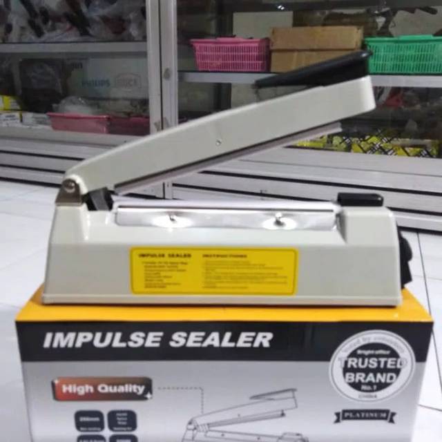 Alat Pres Plastik Impulse Sealer 20cm Bright Office lebar 3 mm + BONUS Refill Elemen 1Set