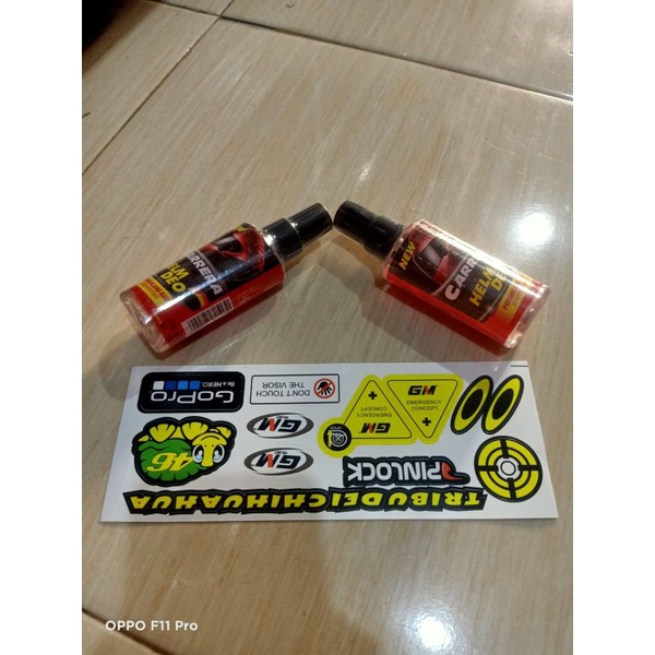 (COD) stiker visor logo KYT NHK GM + parfum helm deon / bonus farfum helm