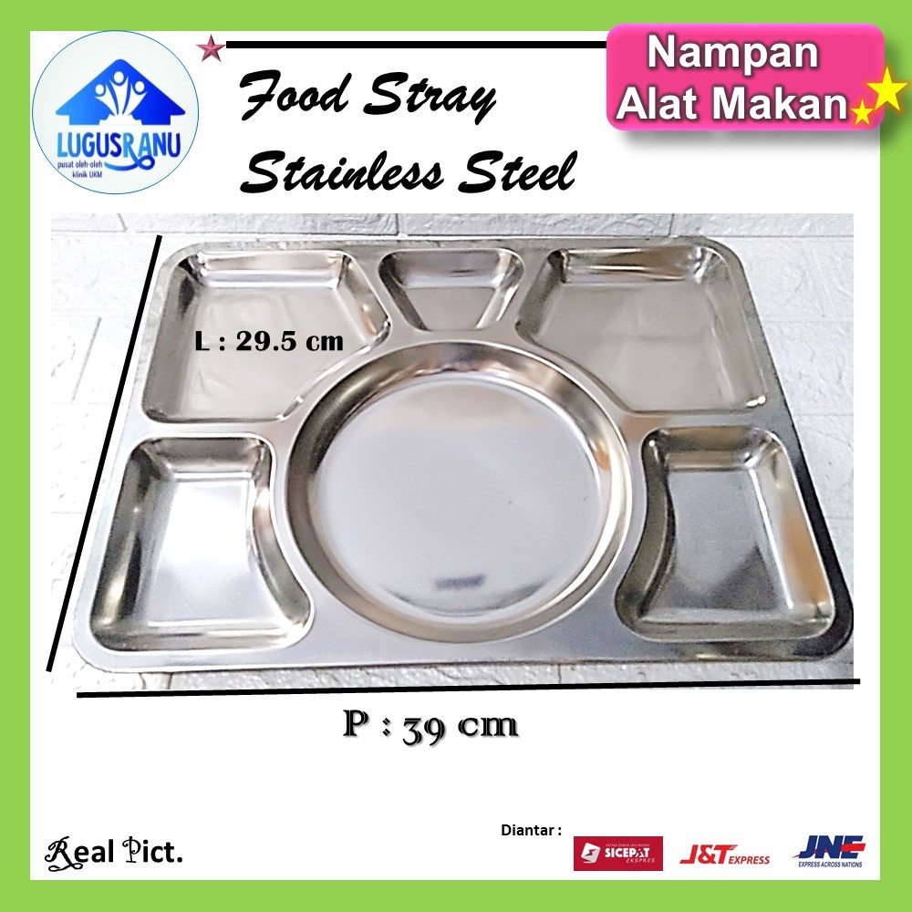 Food Stray Plato Stainless Wadah Makan Plato Nampan Tempat Makan NAmpan Rumah Sakit