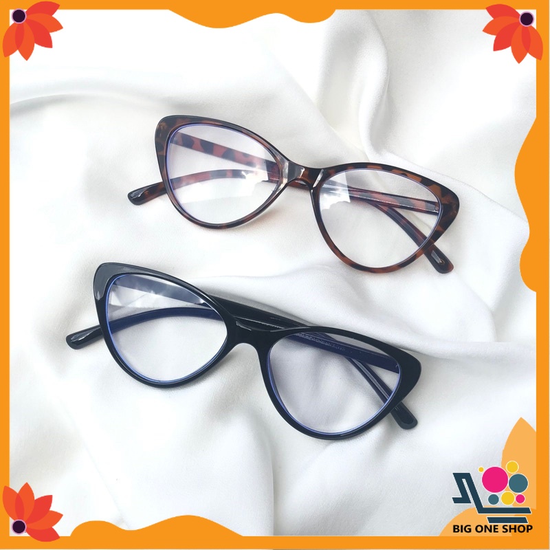 Kacamata Korea Wanita Kacamata Anti Radiasi Wanita Fashion Cat Eye retro flat Eyeglasses