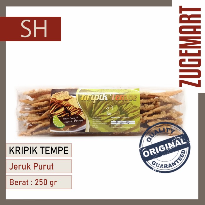 

Cemilan Keripik Tempe 250gr rasa JERUK PURUT / Kripik Tempe Original