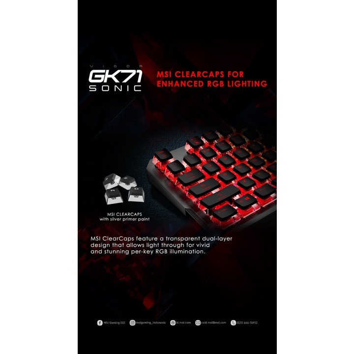 KEYBOARD MSI VIGOR GK71 SONIC US | GAMING KEYBOARD