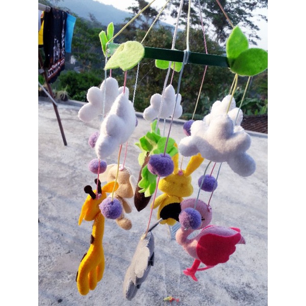 boneka flanel gantung bayi/mainan bayi perangsang penglihatan bayi lucu realpict