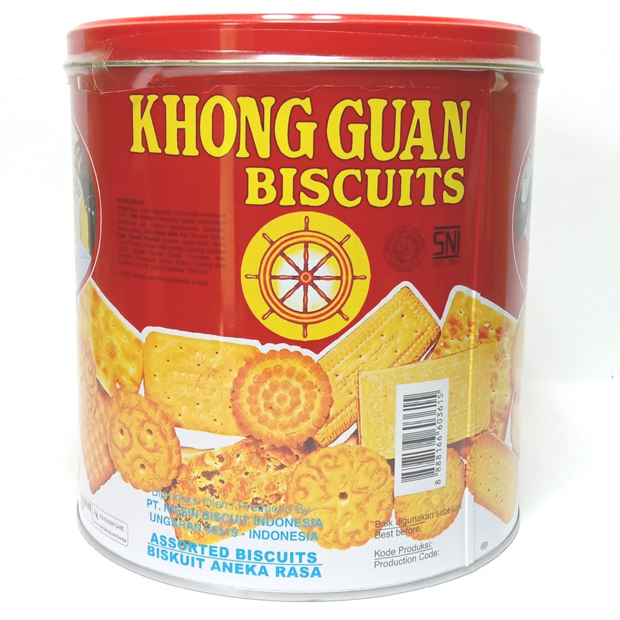 

QH Khong Guan Assorted Red Biskuit kaleng bulat 650g 650 gram