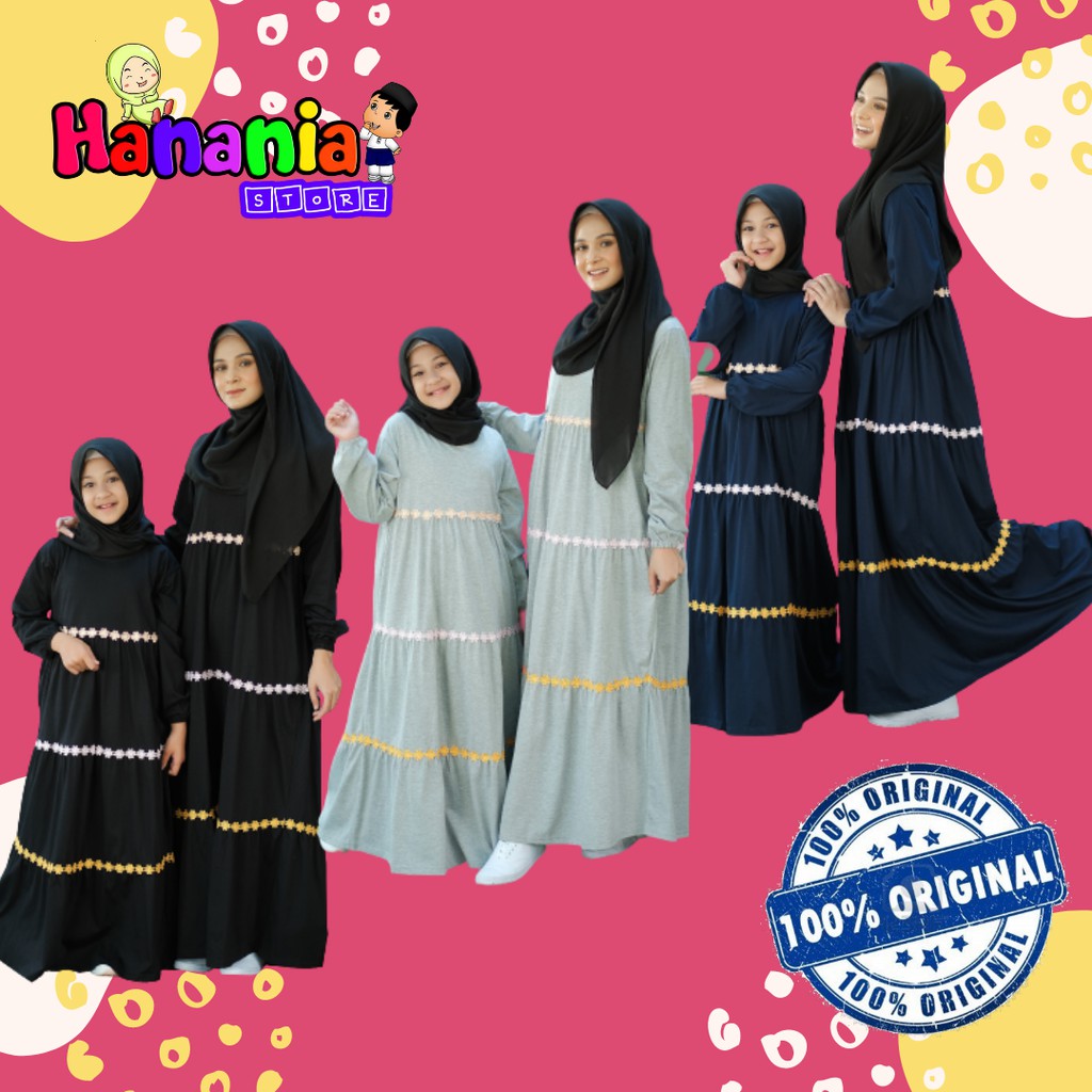 Gamis Anak Perempuan Remaja Tanggung Dewasa Couple Terbaru Branded Bahan Kaos Nyaman Adem Raggakids RG 37