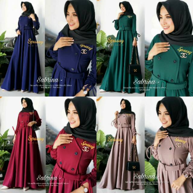 BAJU GAMIS WANITA MUSLIM SABRINA TERKINI CANTIK KEREN ORI SPASSY