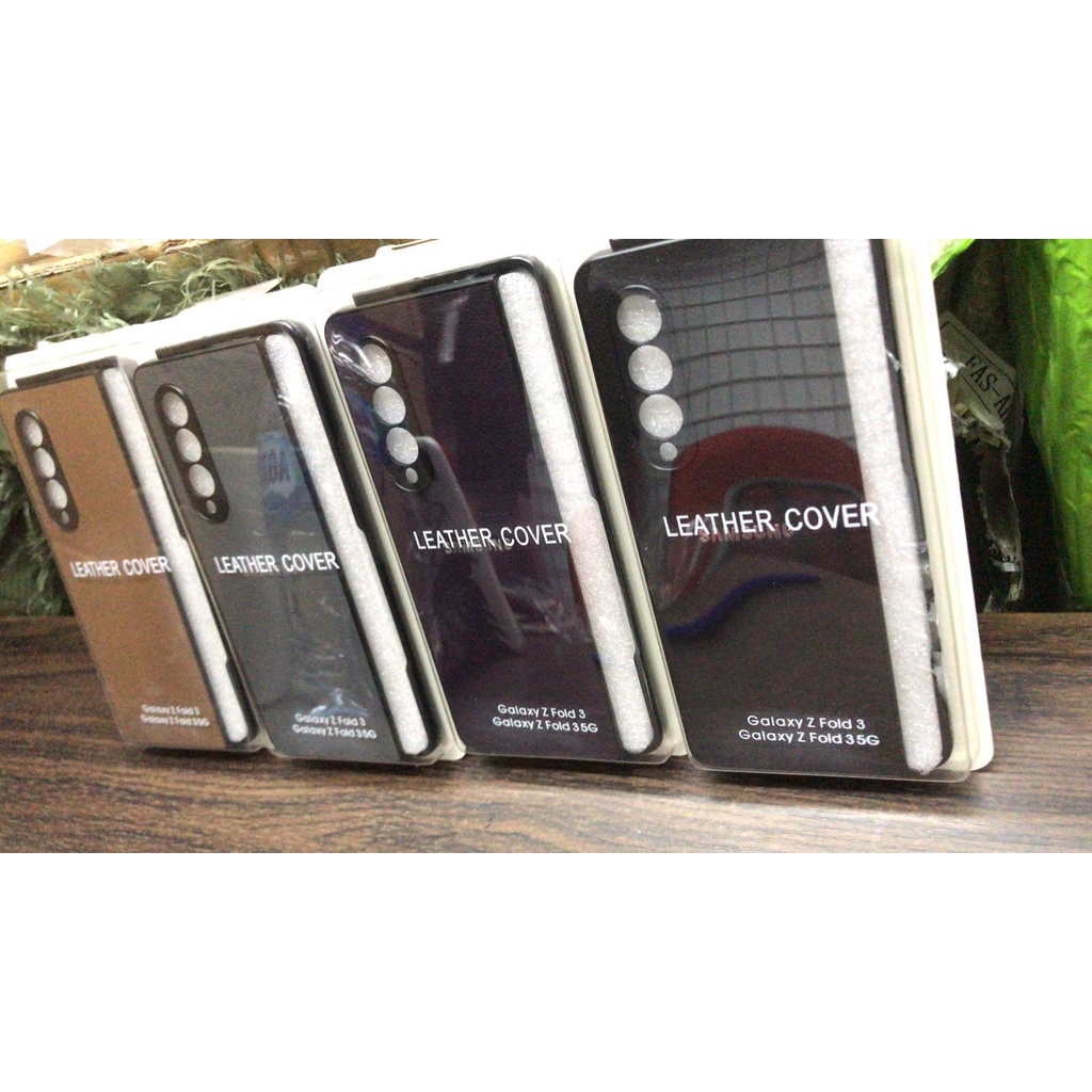Leather Hard Case Z Fold 3 Premium Case Samsung Galaxy Z Fold 3 Dengan Logo dan Pelindung Kamera