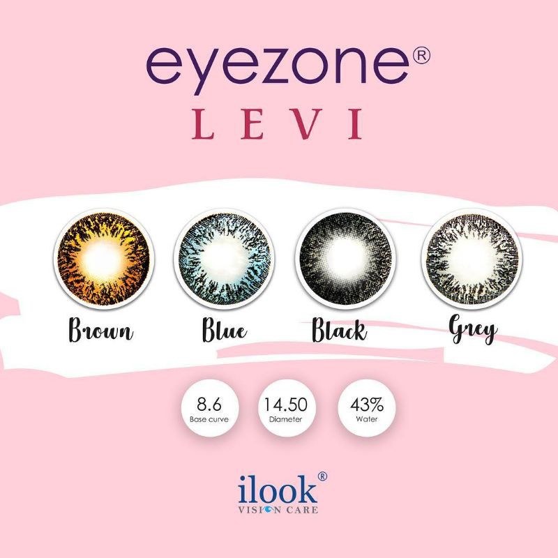 softlens warna diameter 14,5 water 43% eyezone Levi