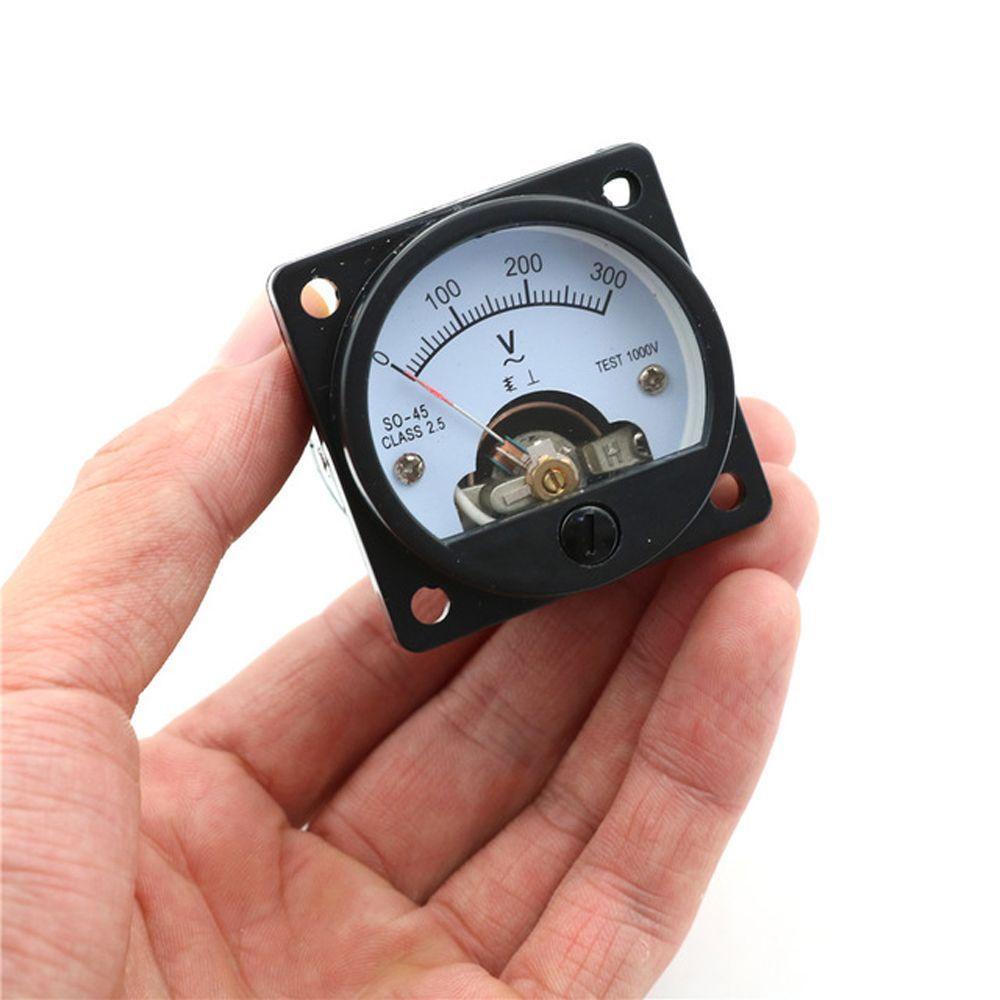 Quinton Voltmeter SO-45 Hitam Arus Voltmeter Voltage Gauge Meter Bulat AC Tegangan AC 0-300V Volt Tester