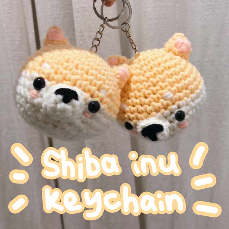 Shiba Inu amigurumi keychain (100% handmade)