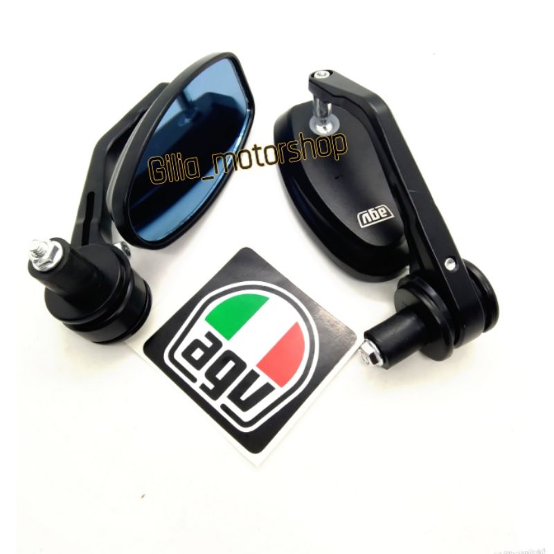 Spion AGV Jalu Oval SH -5001 Mirror putih-biru Universal Motor Nmax Lexi Aerox Scoopy Vario dll