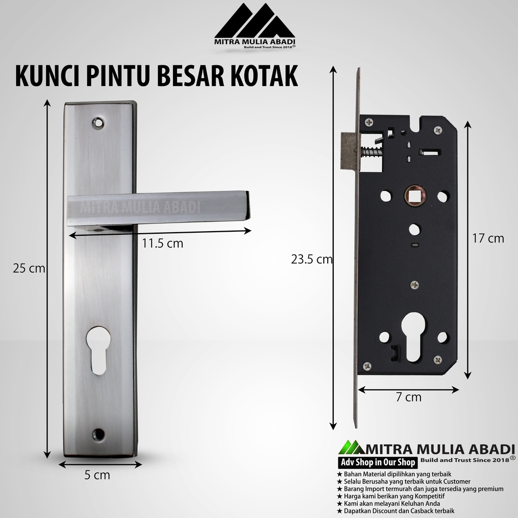 Kunci Rumah Full Set Gagang Kotak ukuran Besar 25cm Kualitas Premium