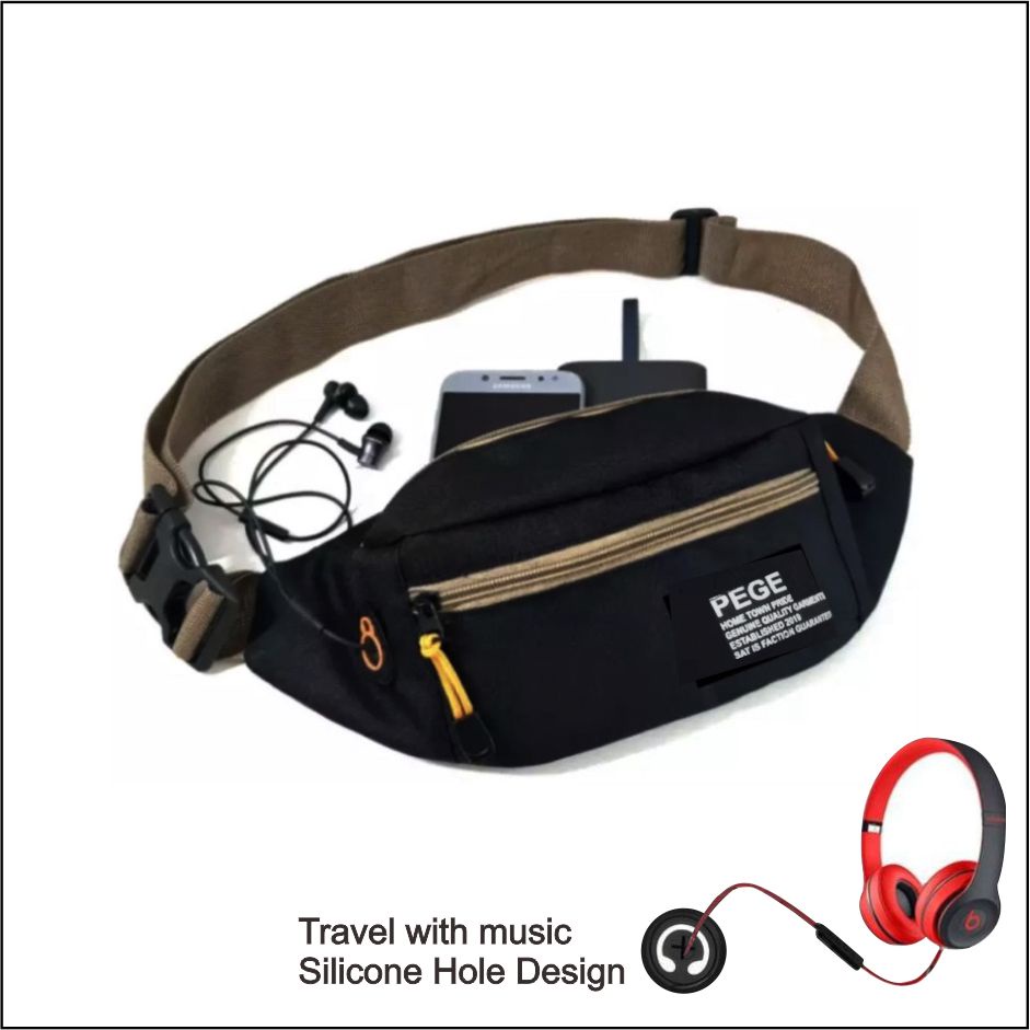 Tas Selempang Bahu PEGE Tas Waistbag Pria Model Keren Casual Trendy  - PG 8923