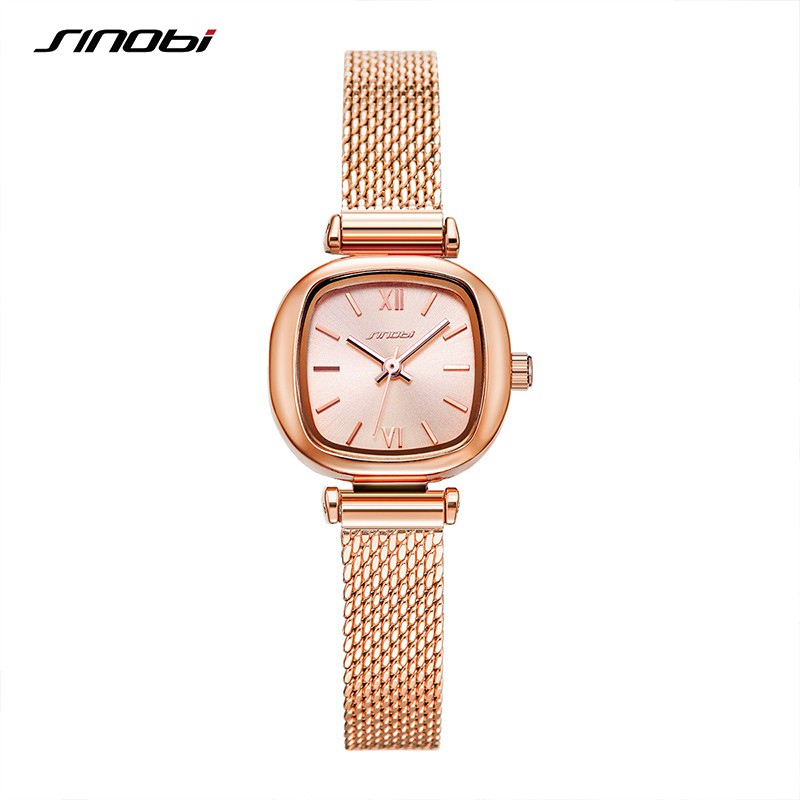 SINOBI 9852 Jam Tangan Wanita Analog Stainless Steel Korean Design CURRENOS