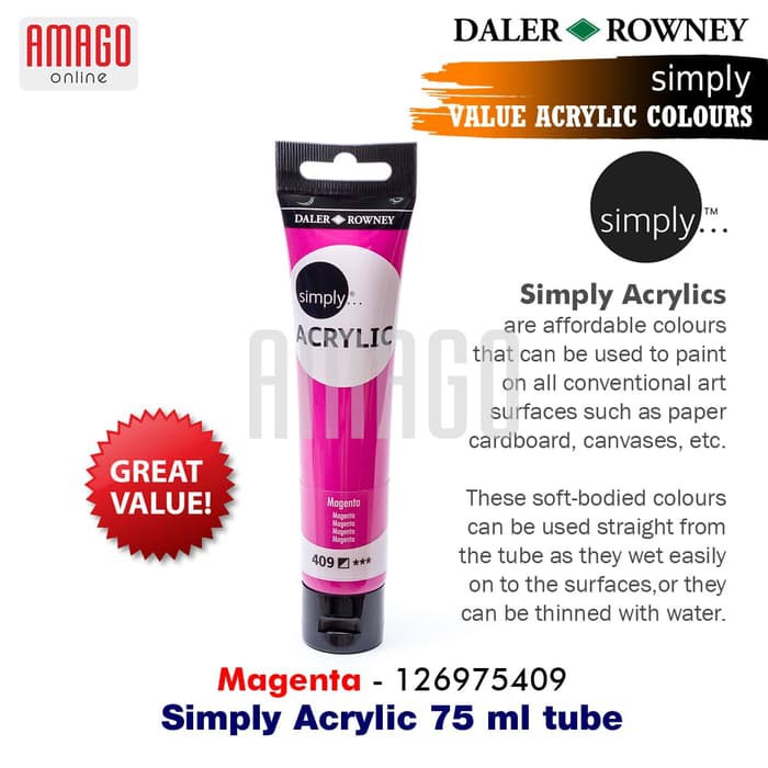 

DALER-ROWNEY Simply Acrylic Paint 75 ml - Magenta - 126975409